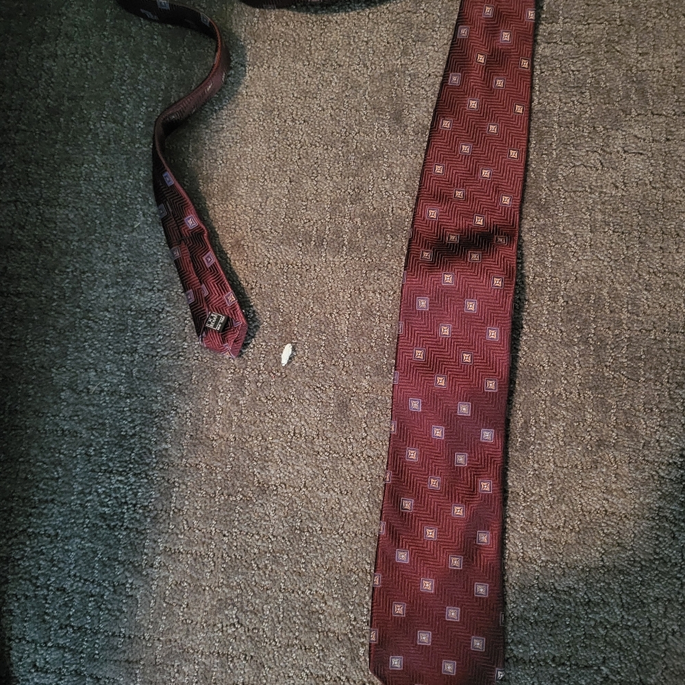 Ike Behar Red Tie with Polka Dot Pattern